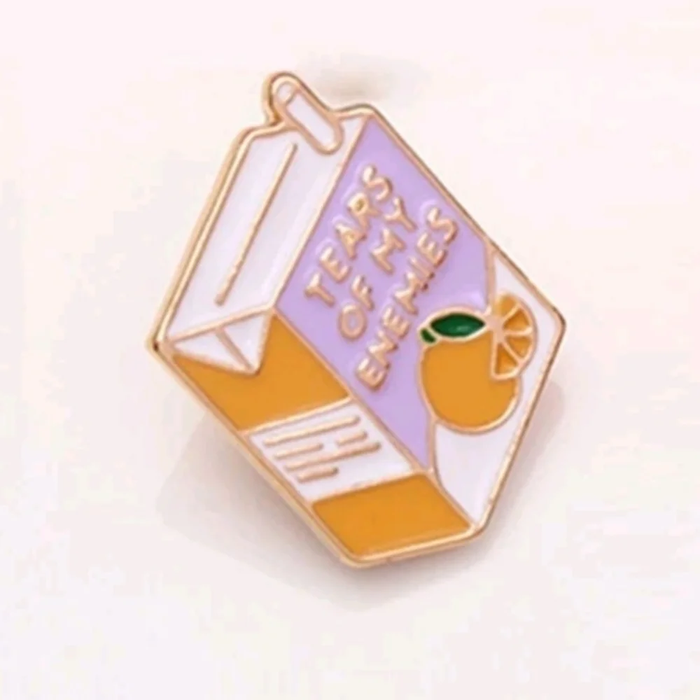 Tears of my Enemies Orange Juice Box Pin